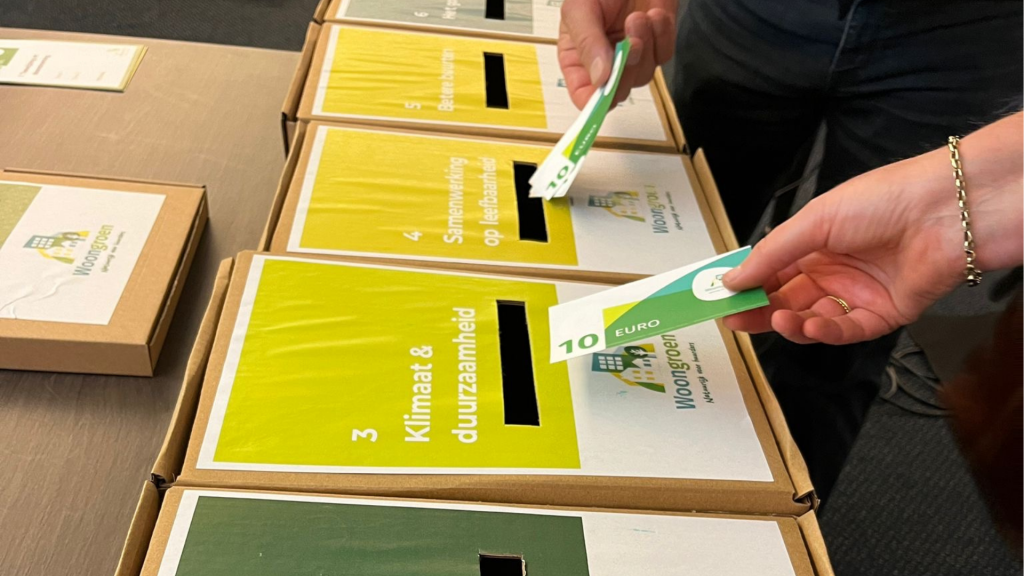 Werkvorm met geld verdelen tijdens een World Café