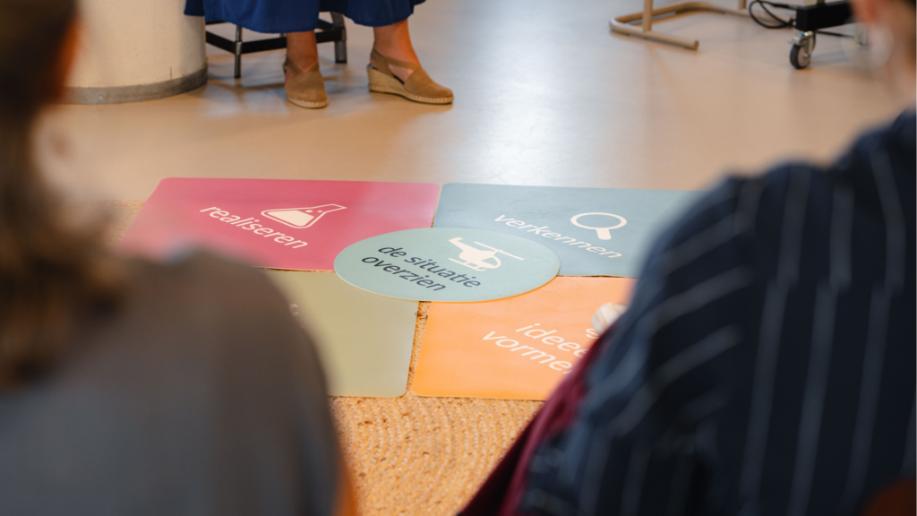 Gedragen visie en strategie, foto van Creative Problem Solving model met middenstip